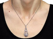 Diamond Pendant Necklace in White Gold wearing