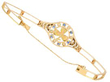 Pearl and Sapphire Bracelet in Yellow Gold open