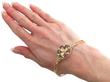 Pearl and Sapphire Bracelet in Yellow Gold wearing
