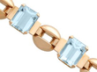 Art Deco Aquamarine Bracelet in Gold