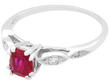 Burmese Ruby and Diamond Ring in Platinum