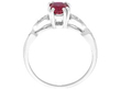 Burmese Ruby and Diamond Ring in Platinum