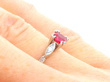 Burmese Ruby and Diamond Ring in Platinum on hand