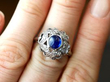 wearing 1920s Sapphire Ring with Diamonds