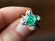 emerald white gold ring