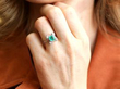 wearing emerald white gold ring