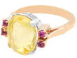 Yellow Sapphire Ring with Rubies in Gold