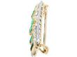 Edwardian Bar Brooch with Emeralds and Diamonds side