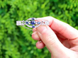 Platinum Sapphire and Diamond Brooch outside