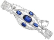 Platinum Sapphire and Diamond Brooch