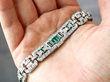 emerald diamond bracelet in platinum