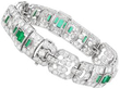 Emerald Diamond Platinum Bracelet closed
