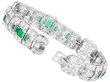 Emerald Diamond Platinum Bracelet open