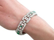Emerald Diamond Platinum Bracelet being worn