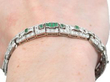Emerald Diamond Platinum Bracelet on wrist