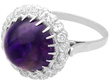 Cabochon Amethyst Ring in Platinum