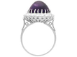 Cabochon Amethyst Ring in Platinum