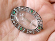 Antique Crystal Brooch with Emeralds