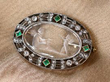 Antique Crystal Brooch with Emeralds