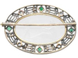 Antique Crystal Brooch with Emeralds reverse
