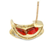 Fire Opal gold earrings open