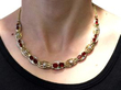 Fire Opal gold necklace wearing