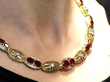 Fire Opal gold necklace wearing