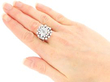 Rose Cut Diamond Cluster Ring in Platinum on hand