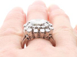 Rose Cut Diamond Cluster Ring in Platinum on finger
