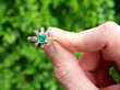 Square Cut Emerald Ring in Yellow Gold outside
