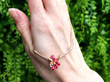 Vintage Ruby Necklace in 18k Yellow Gold outside