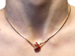 Vintage Ruby Necklace in 18k Yellow Gold wearing