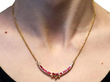 Vintage Yellow Gold and Ruby Necklace wearing