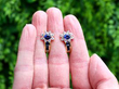 Sapphire and Diamond Earrings in Yellow Gold outside
