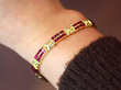 Ruby and Diamond Bracelet in Yellow Gold wearing