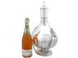 Victorian Silver Pilgrim Flask with bottle