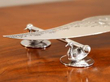 Antique Silver Duck Knife Rests close up