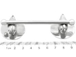 Antique Silver Duck Knife Rests with Ruler