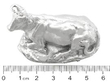 Antique Silver Cow Pill Box with Ruler