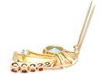 Antique Aquamarine Ruby and Diamond Brooch open