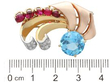 Antique Aquamarine Ruby and Diamond Brooch size