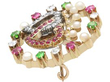 Antique Heart Brooch with Gemstones