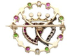 Antique Heart Brooch with Gemstones reverse