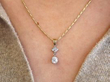 Diamond Drop Pendant Necklace in 9ct Gold wearing