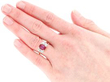Ruby Cabochon Ring with Diamonds wearing