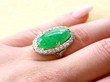 Antique Oval Jade Ring wearing