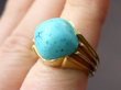 Vintage Yellow Gold Turquoise Ring wearing