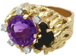 Vintage Amethyst and Onyx Ring