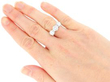 Round Brilliant Cut Diamond Trilogy Ring wearing