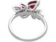 Pear Cut Ruby and Diamond Ring in White Gold